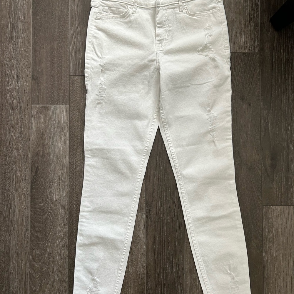 Women's White Distressed Jeans